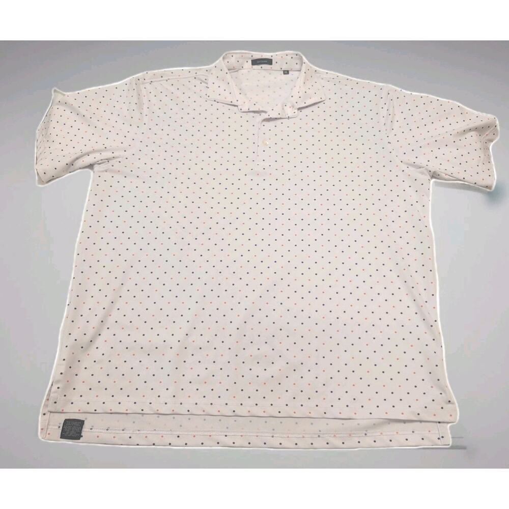 Turtleson Shirt Mens XL Red Blue Polka-dot Golf Polo Performance Stretch